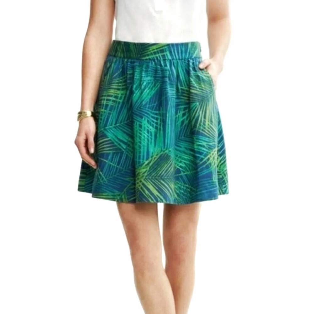 Banana Republic Tropical Palm Print Skirt Size 8